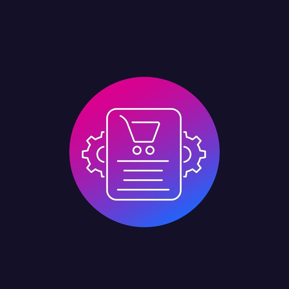 order processing, e-commerce icon, linear vector