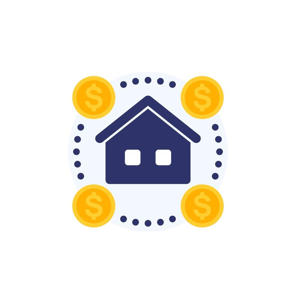 Auction house, sale vector icon