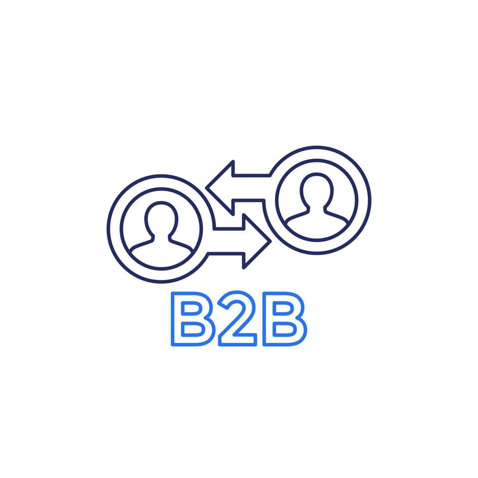 b2b marketing icon, line on white vector