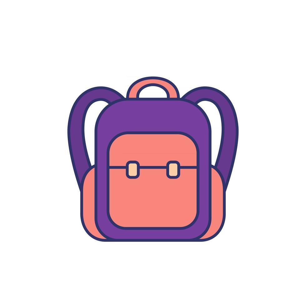 backpack, knapsack icon with outline vector