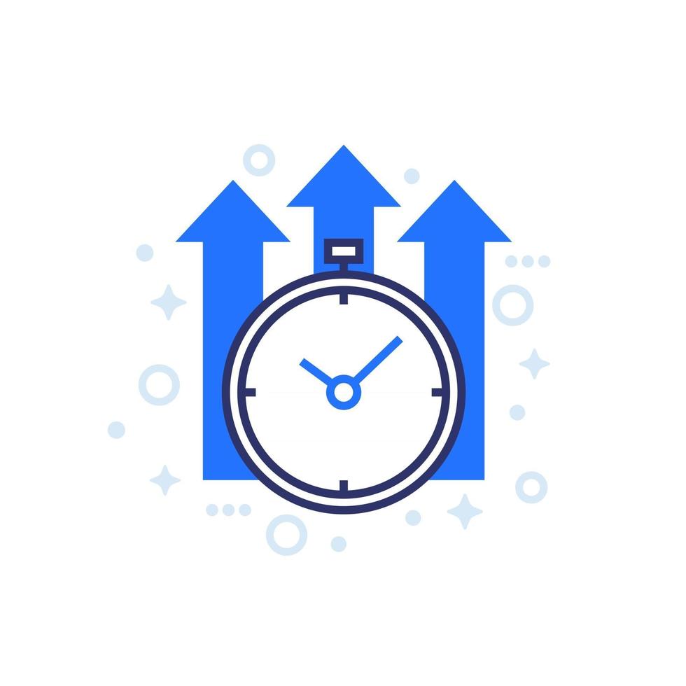 mejorar el icono de tiempo en blanco vector