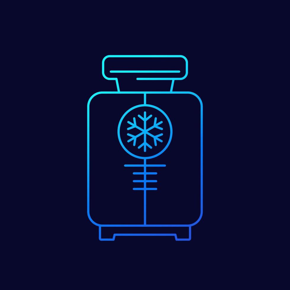 cryotherapy line icon with cryosauna, vector