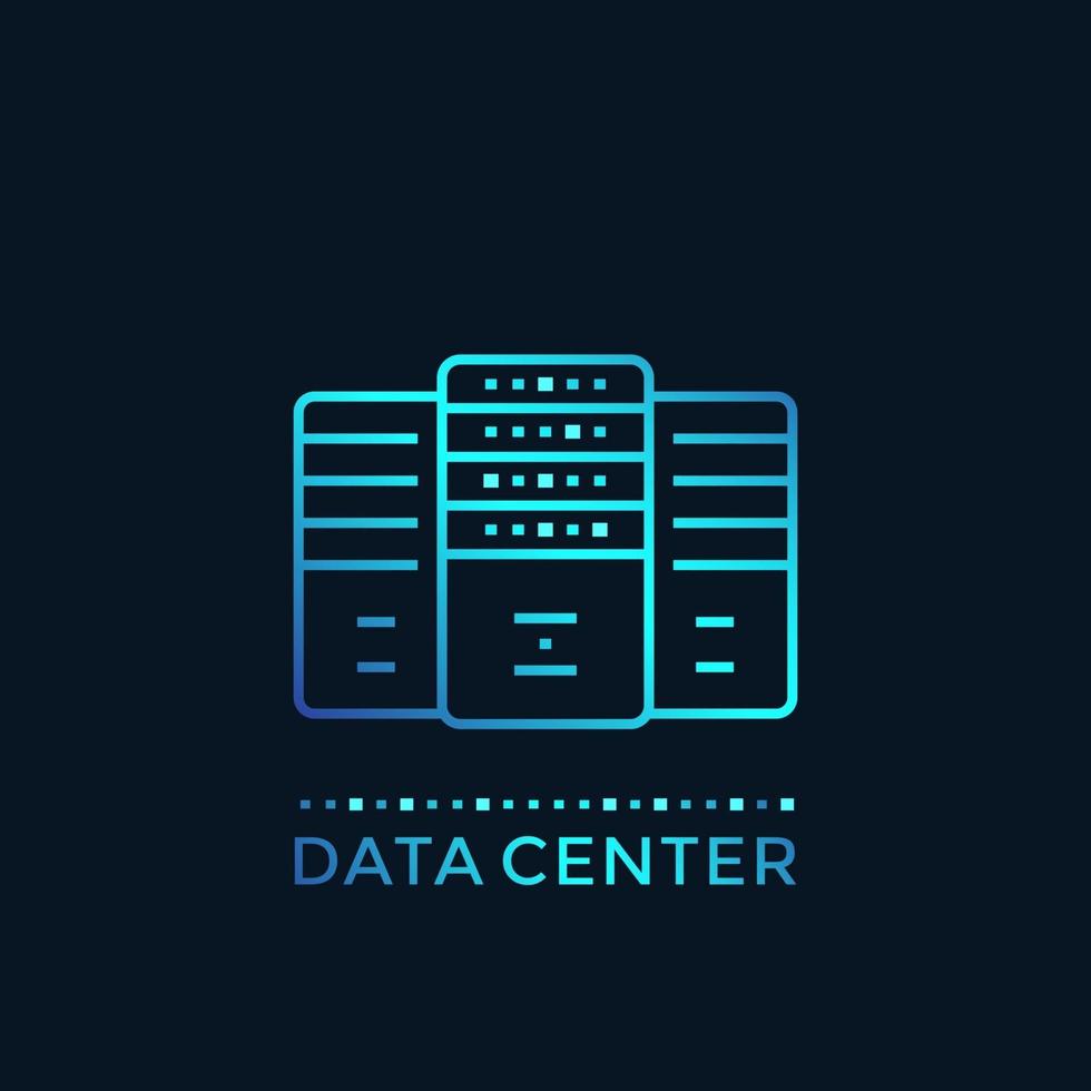 data center, server room, hosting vector illustration