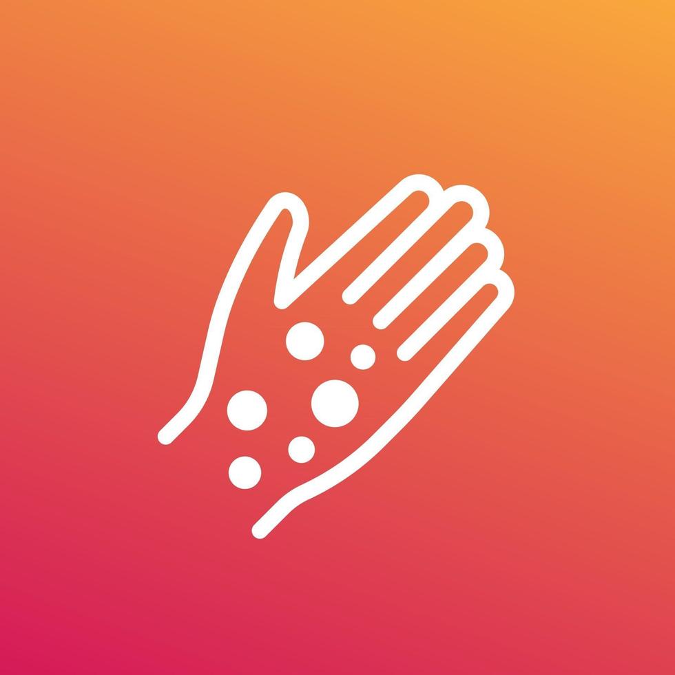 psoriasis icon with a hand vector