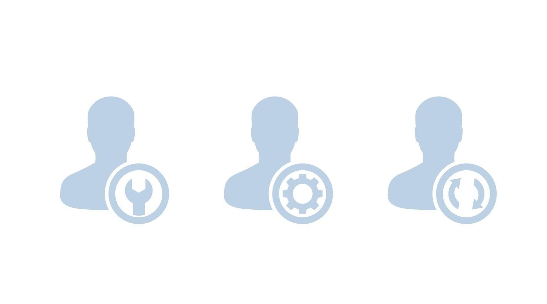 account, profile settings icons on white vector