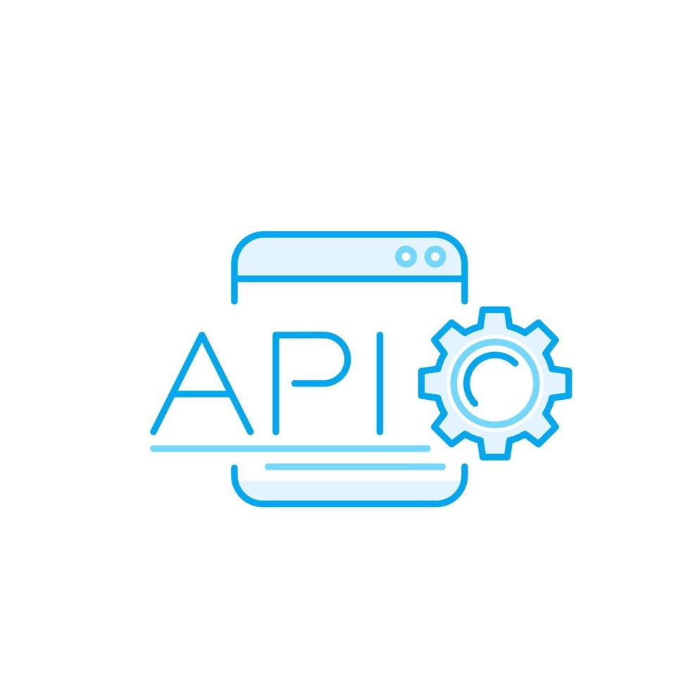 api, icono de vector de interfaz de programación de aplicaciones