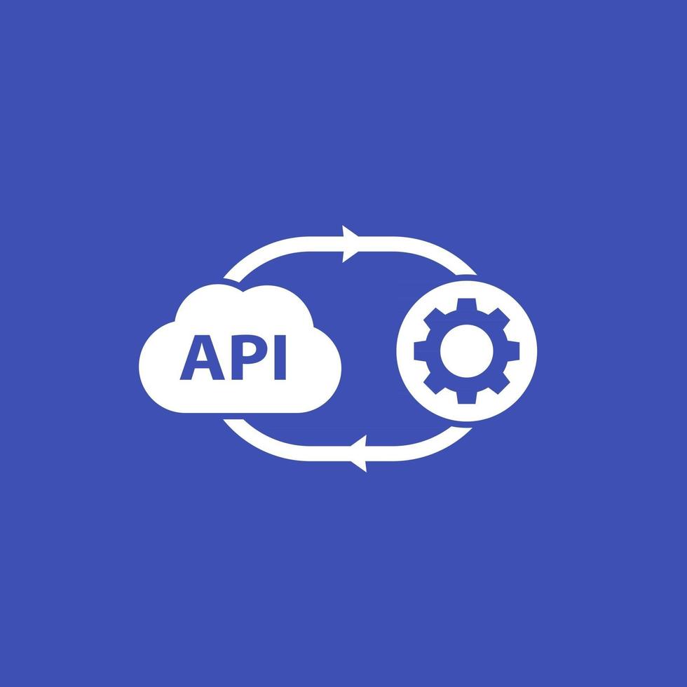 API, application programming interface, cloud software icon vector