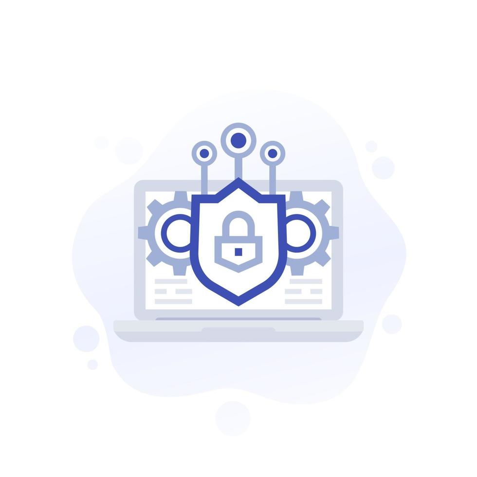 Encryption and data protection, privacy vector icon