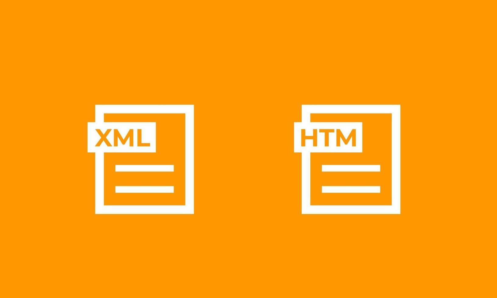 xml, iconos de documentos htm vector