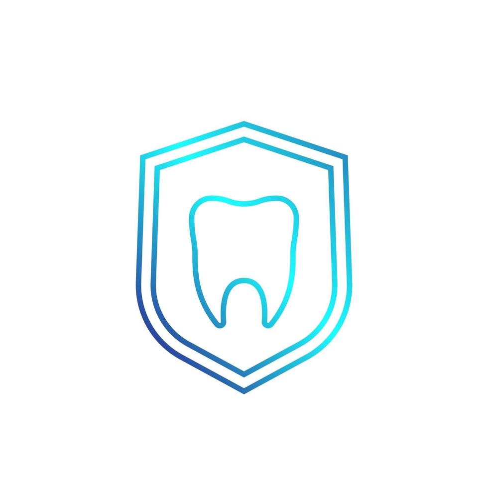 icono lineal de vector de seguro dental