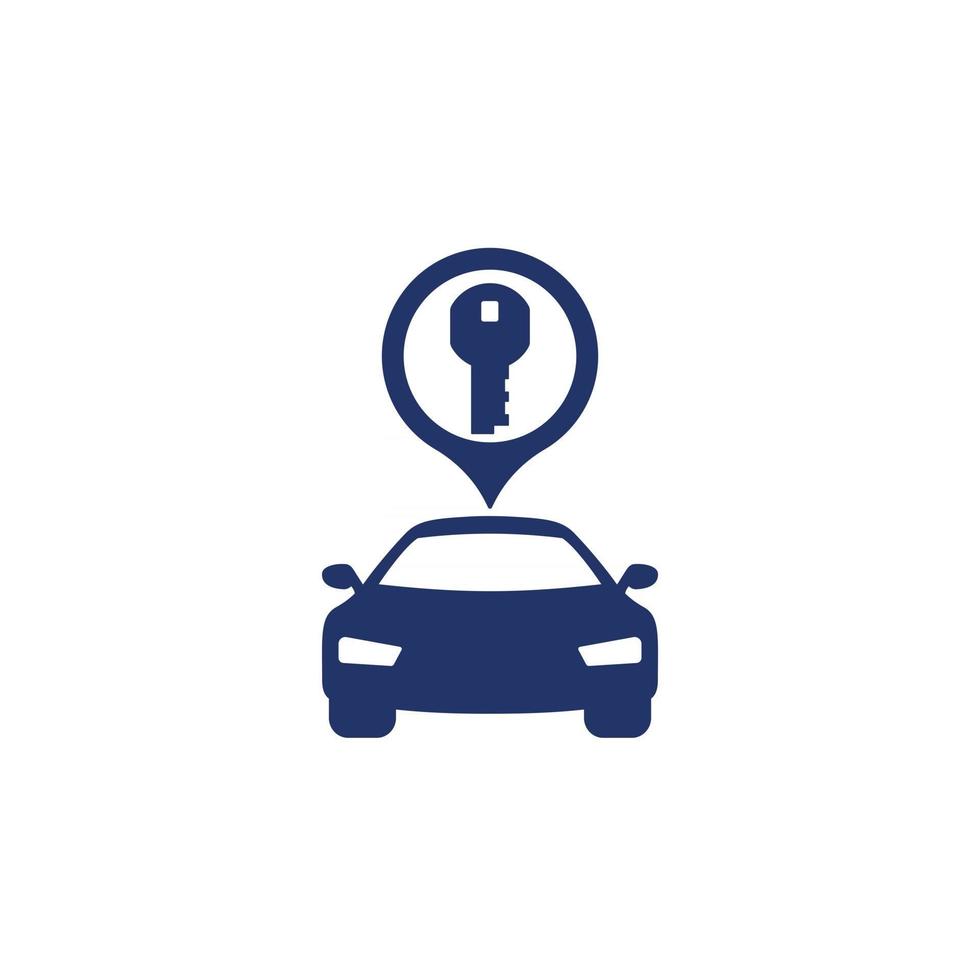 car and key icon, vector