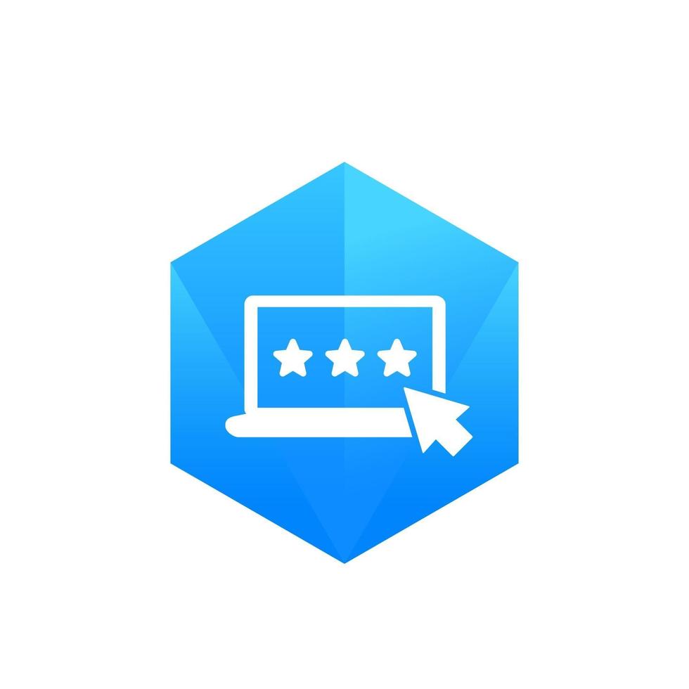 rating, ranking vector icon with laptop