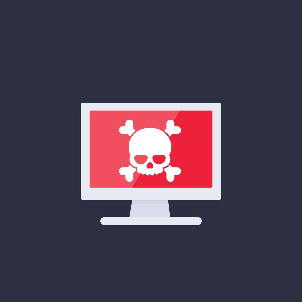 malware, spam, online scam, computer virus, security threat icon vector