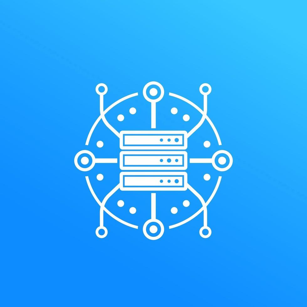 server, hosting, data storage icon vector