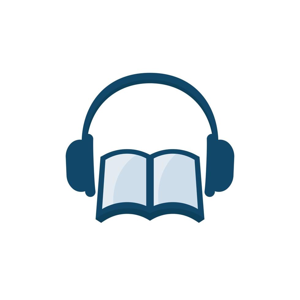 icono de vector de audiolibro en blanco