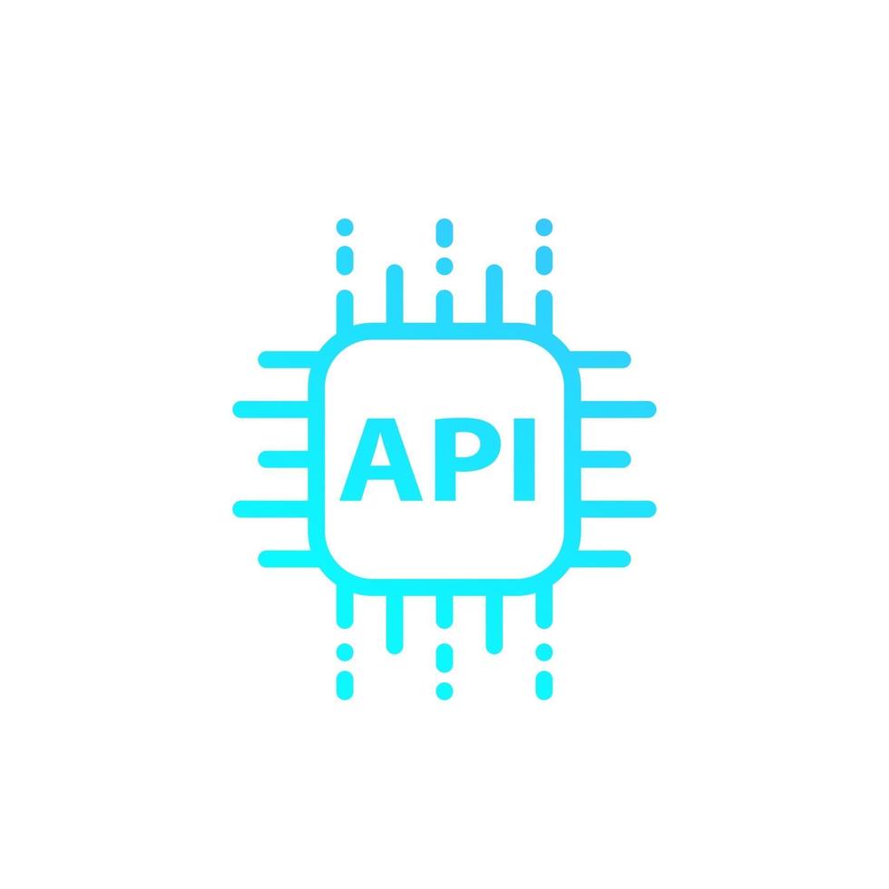 api, icono de moda de vector de interfaz de programación de aplicaciones