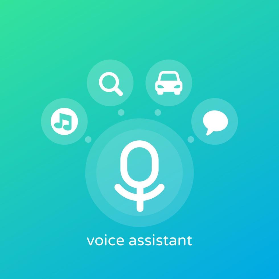 Voice assistant icons, vector banner