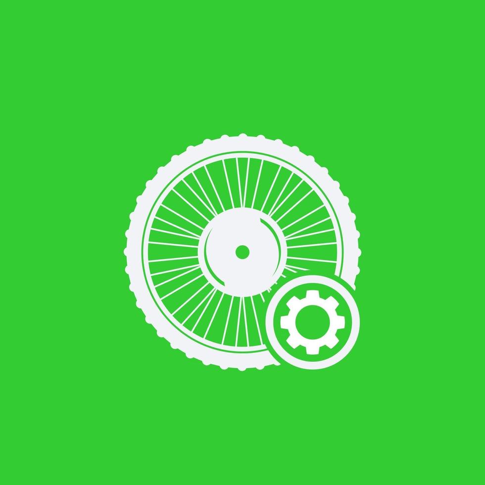 icono de servicio de rueda de bicicleta eléctrica vector