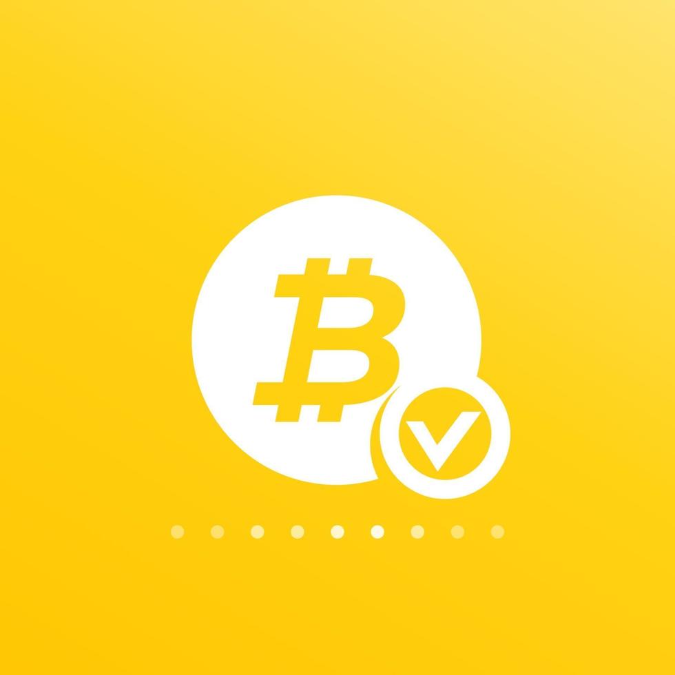 Approved bitcoin payment vector icon