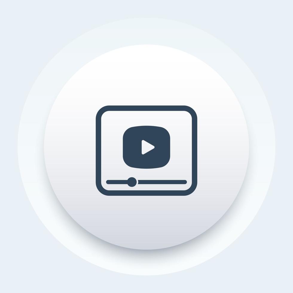 video player icon for apps and web vector