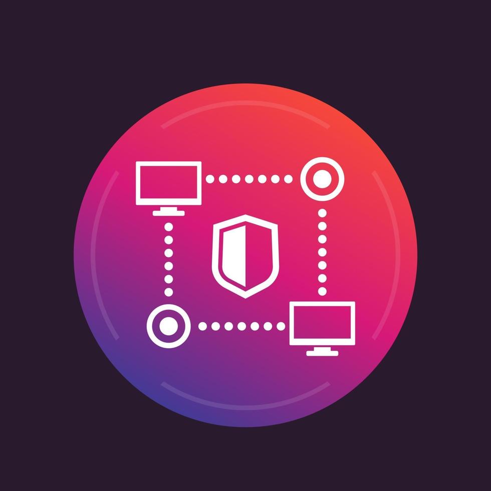 computer network, internet technologies, cyber security icon vector