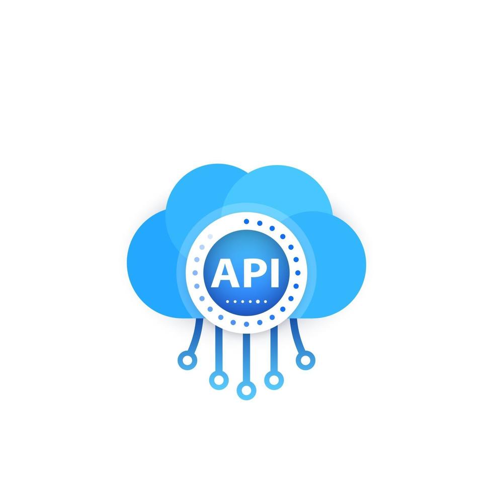 API, application programming interface, cloud software vector