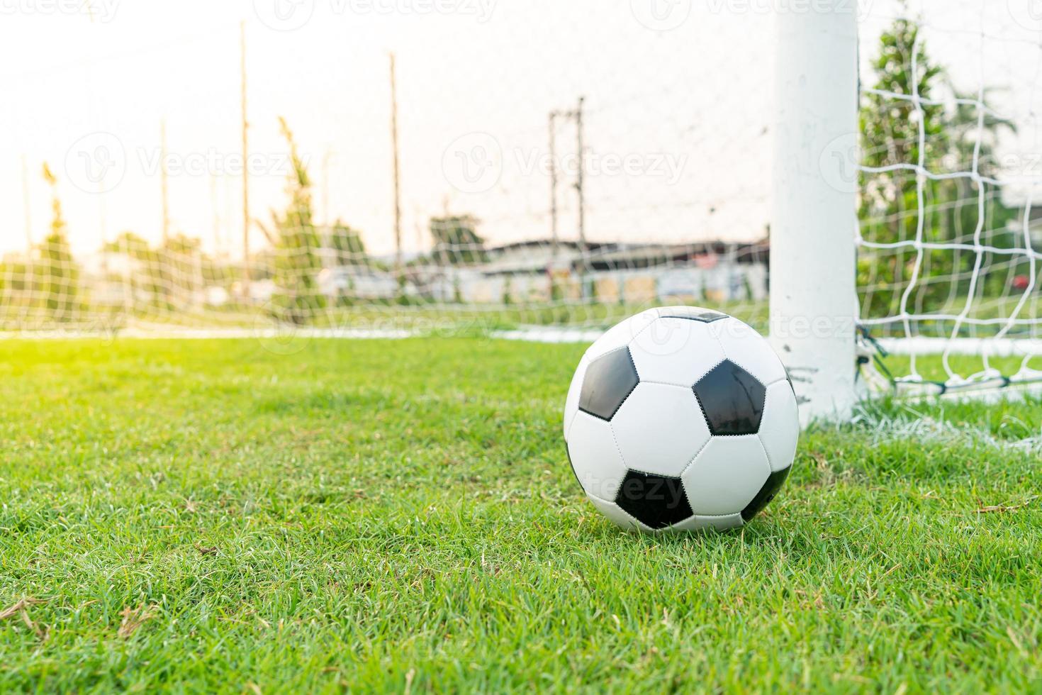 balón de fútbol en el campo de pelota foto