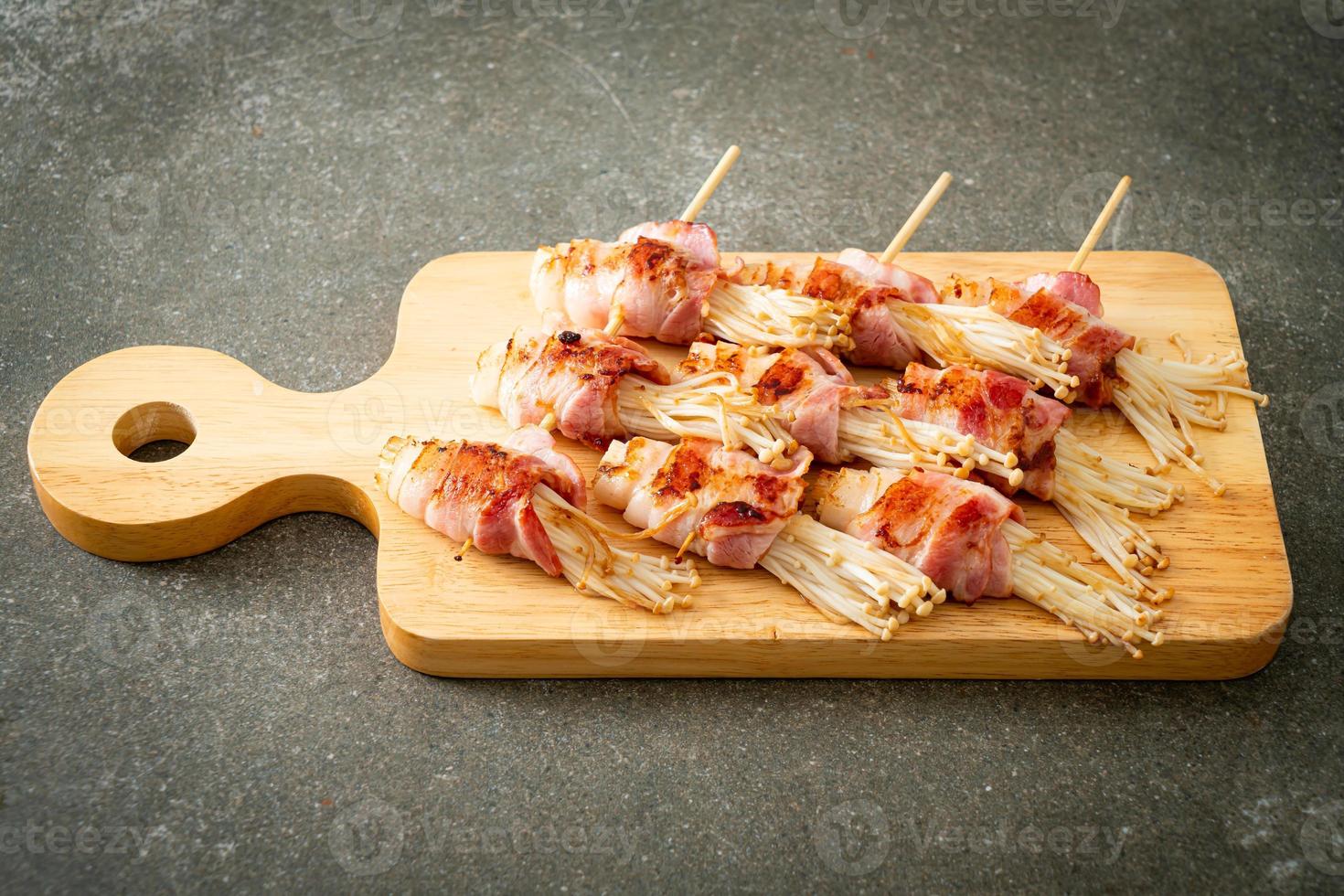 Bacon Wrapped Golden Needle Mushroom photo