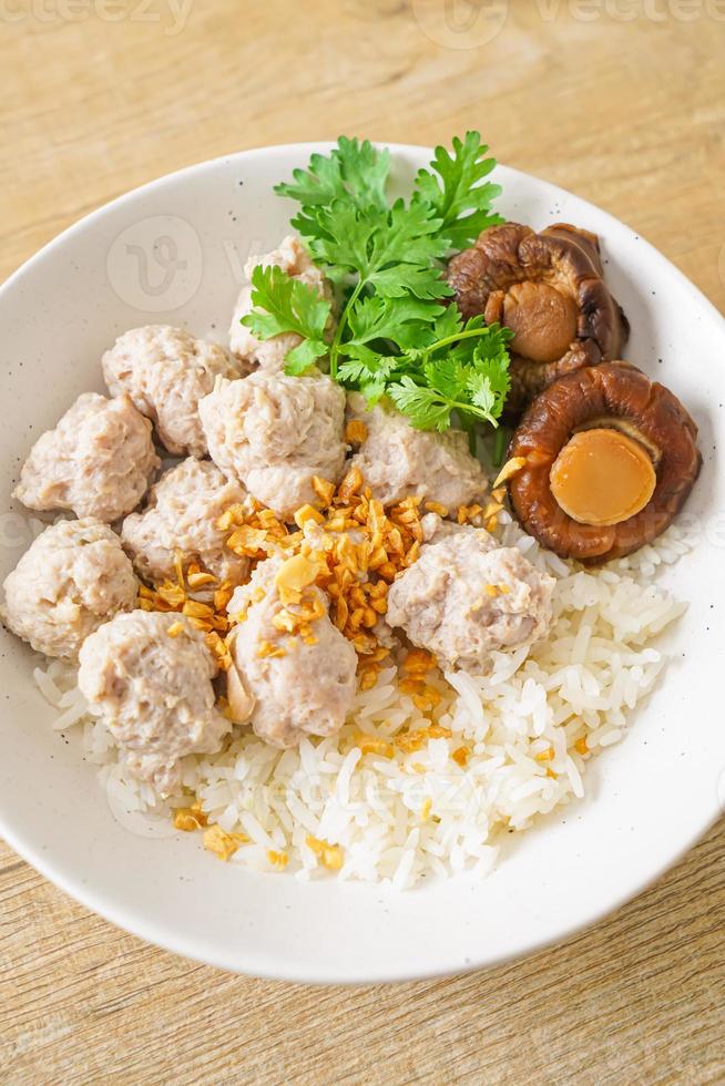 Dried Rice Porridge with Boiled Pork Bowl photo