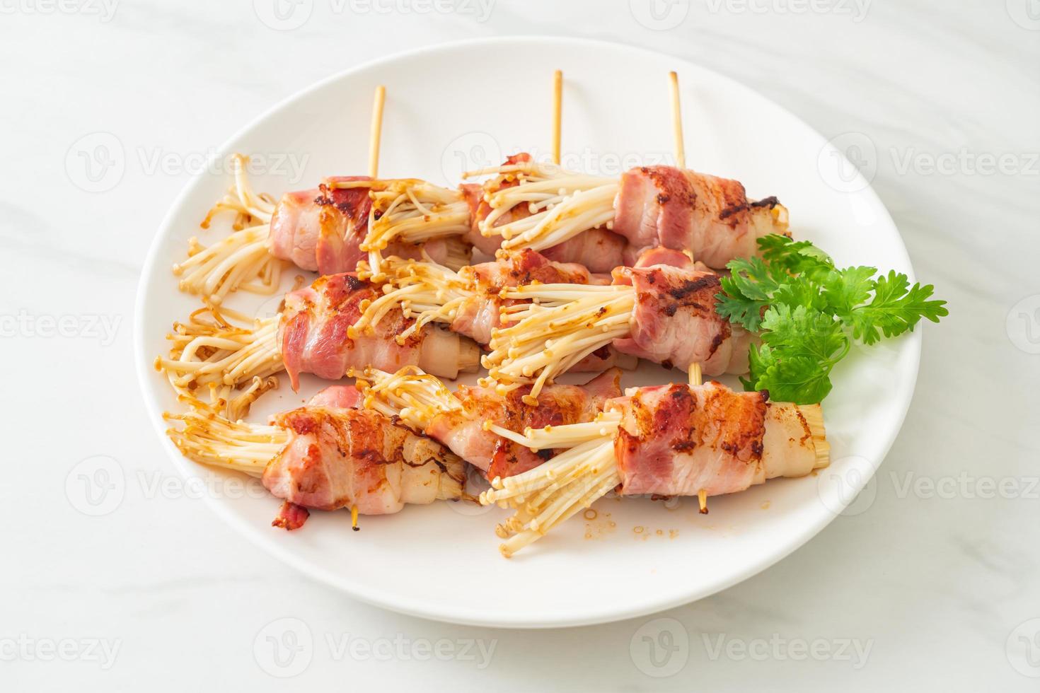 Bacon Wrapped Golden Needle Mushroom photo