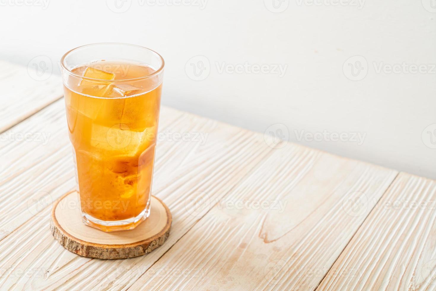 Delicious sweet drink tamarind juice and ice cube photo