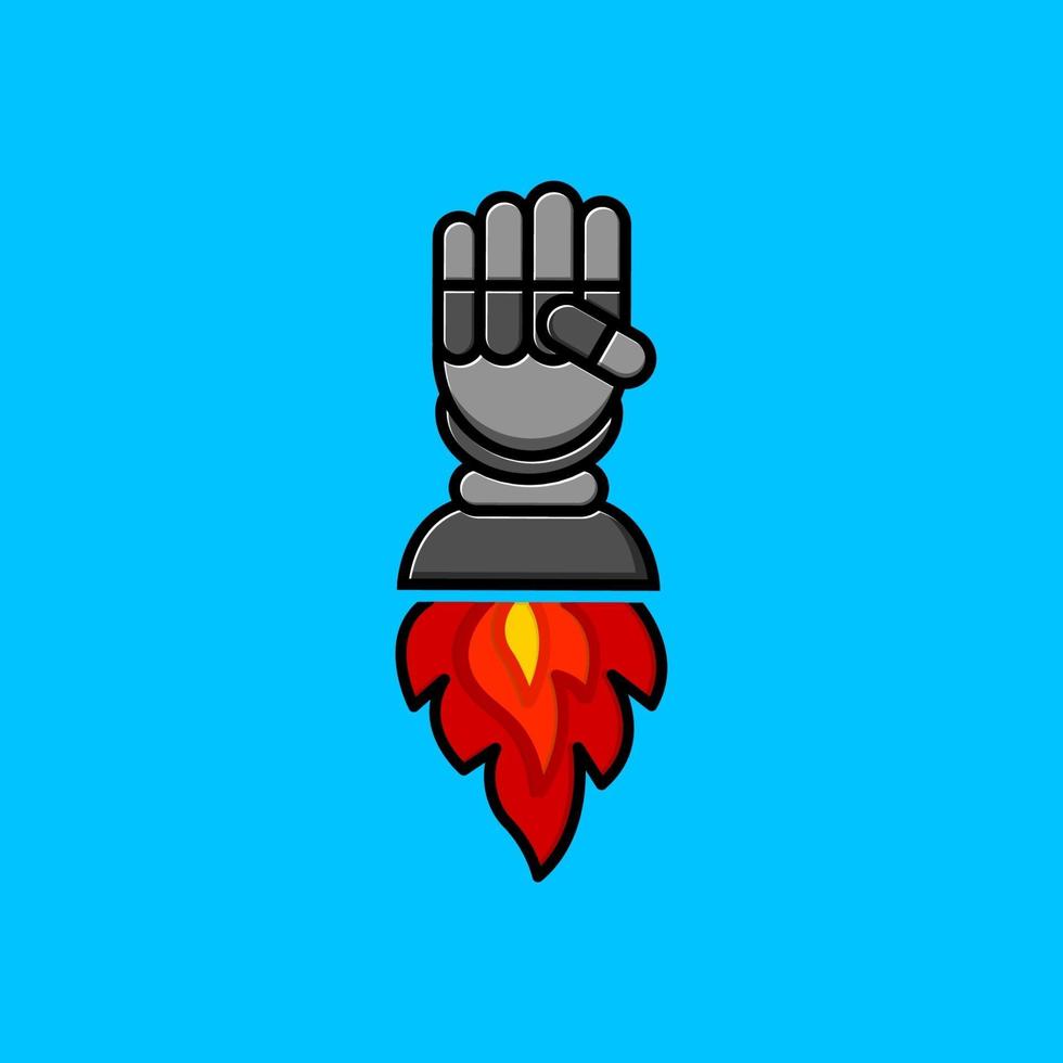 The hand of modern rockets the evolution of future technology. vector