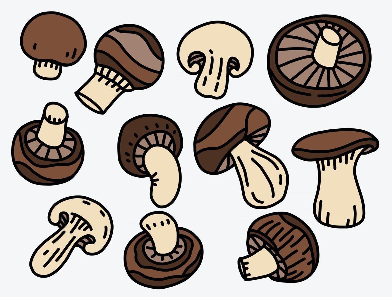 Doodle freehand sketch drawing of mushroom vegetable. vector