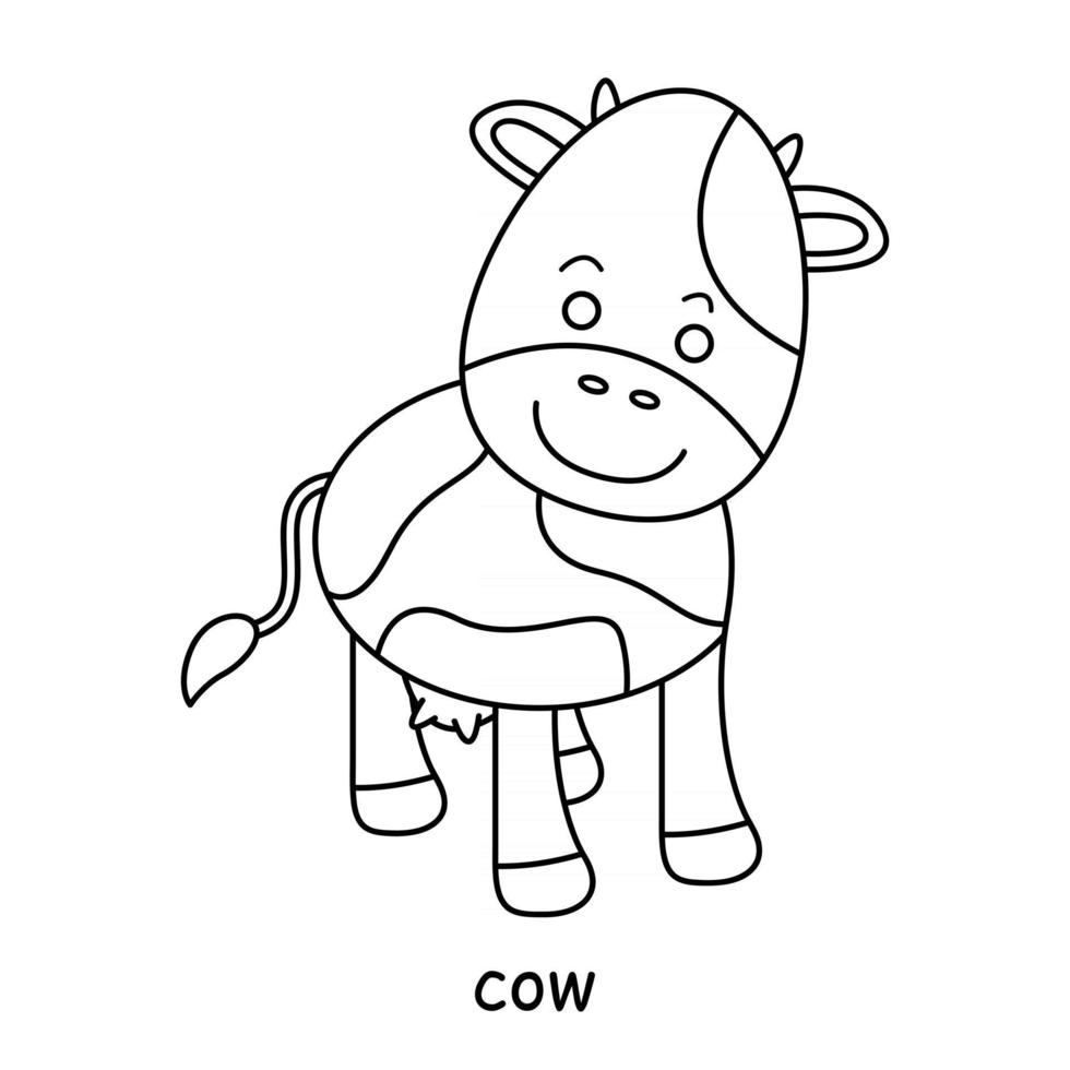 children coloring on the theme of animal vector, cow 3006951 ...