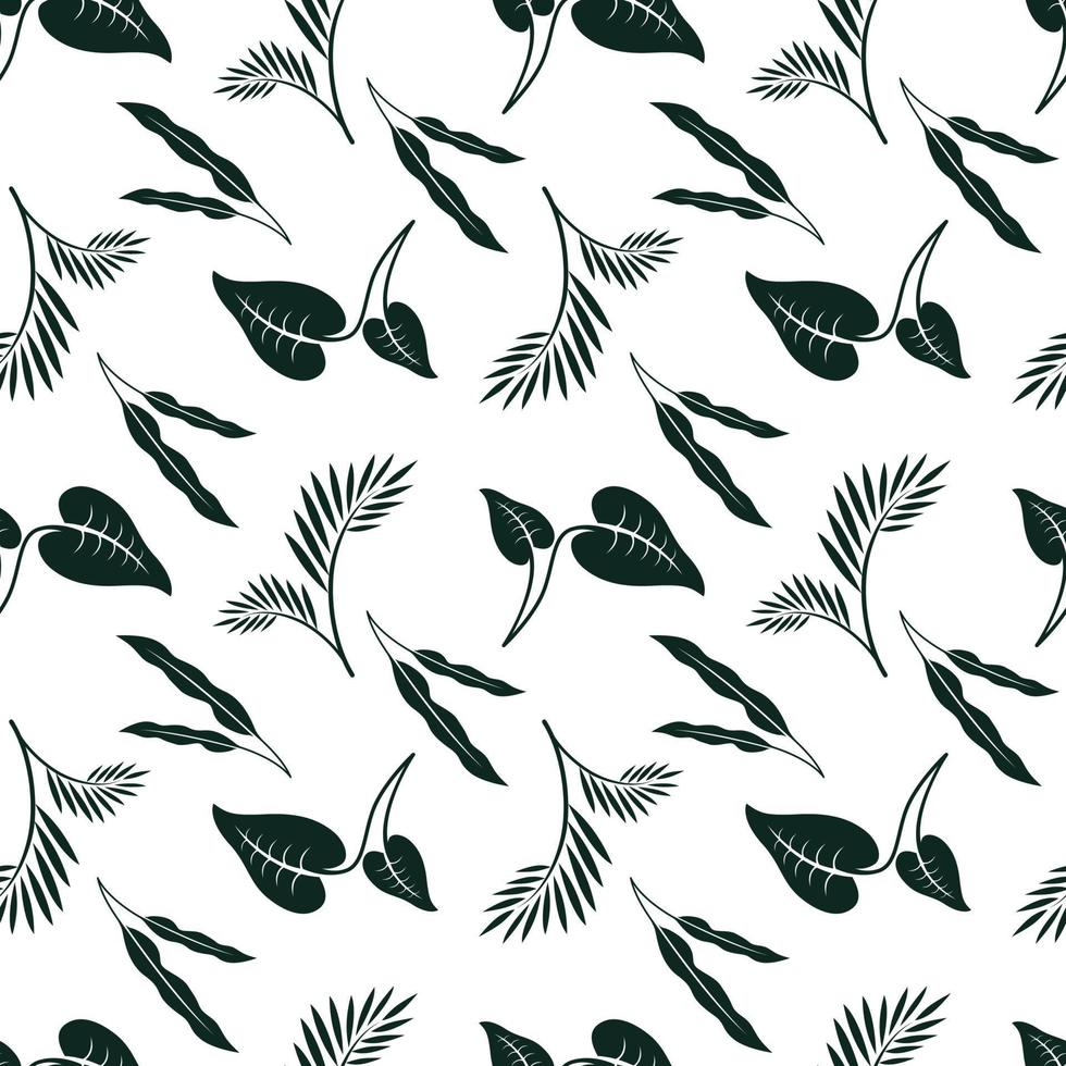 Seamless abstract leaf art drawing for print and textile vector