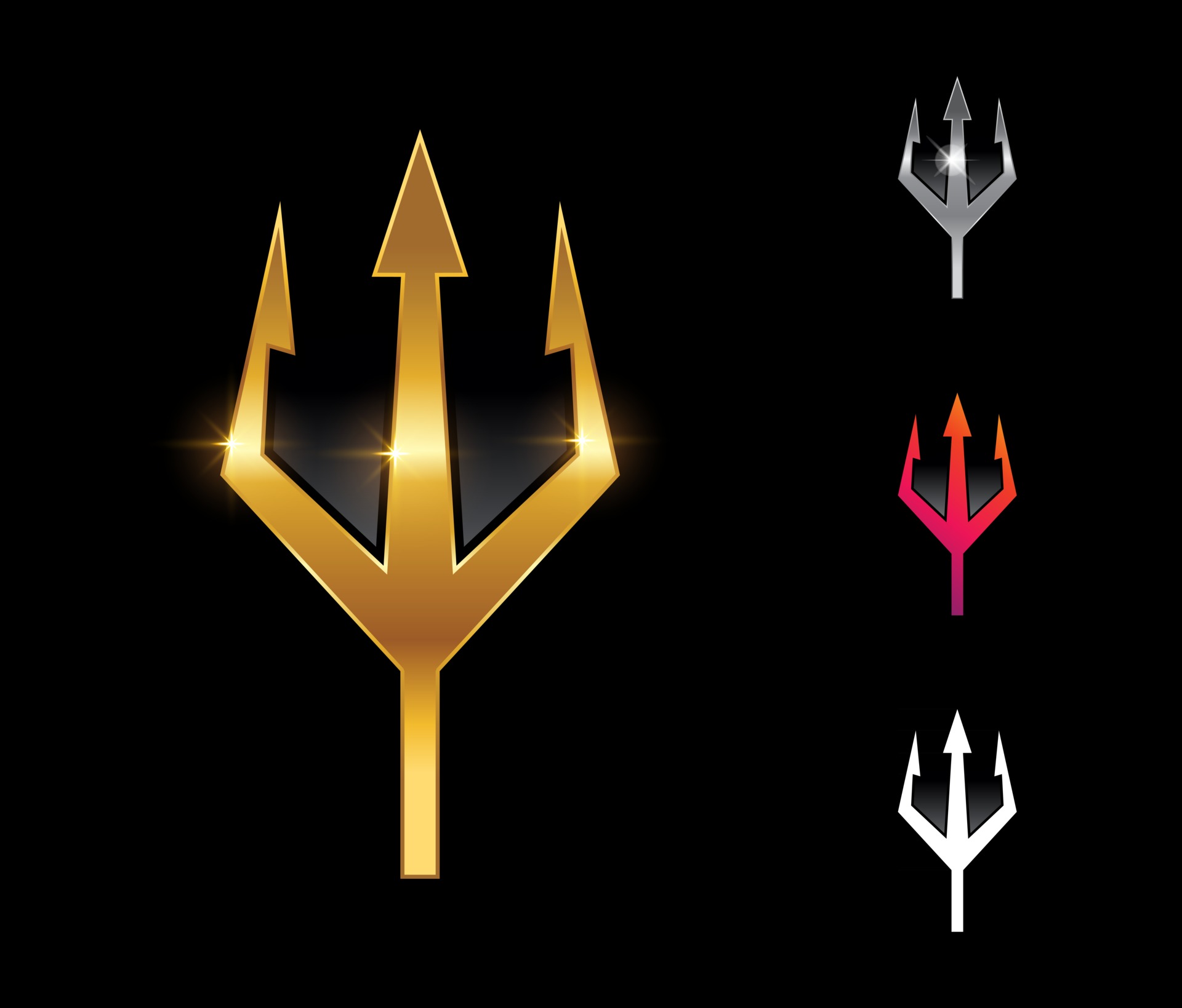 Golden Trident Vector Sign 3007015 Vector Art at Vecteezy