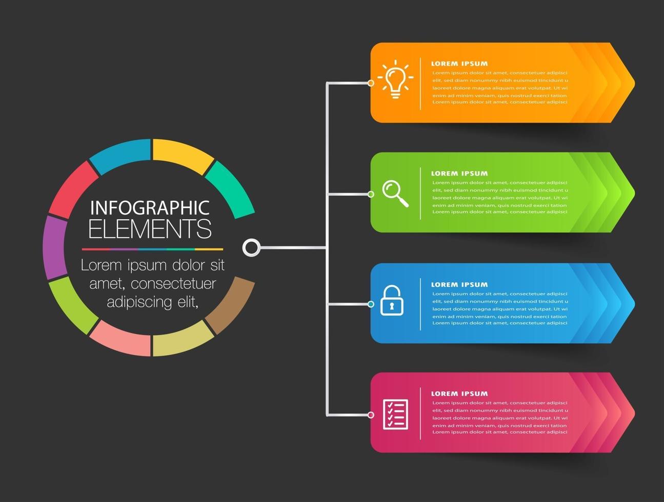 modern text box template, infographics banner vector