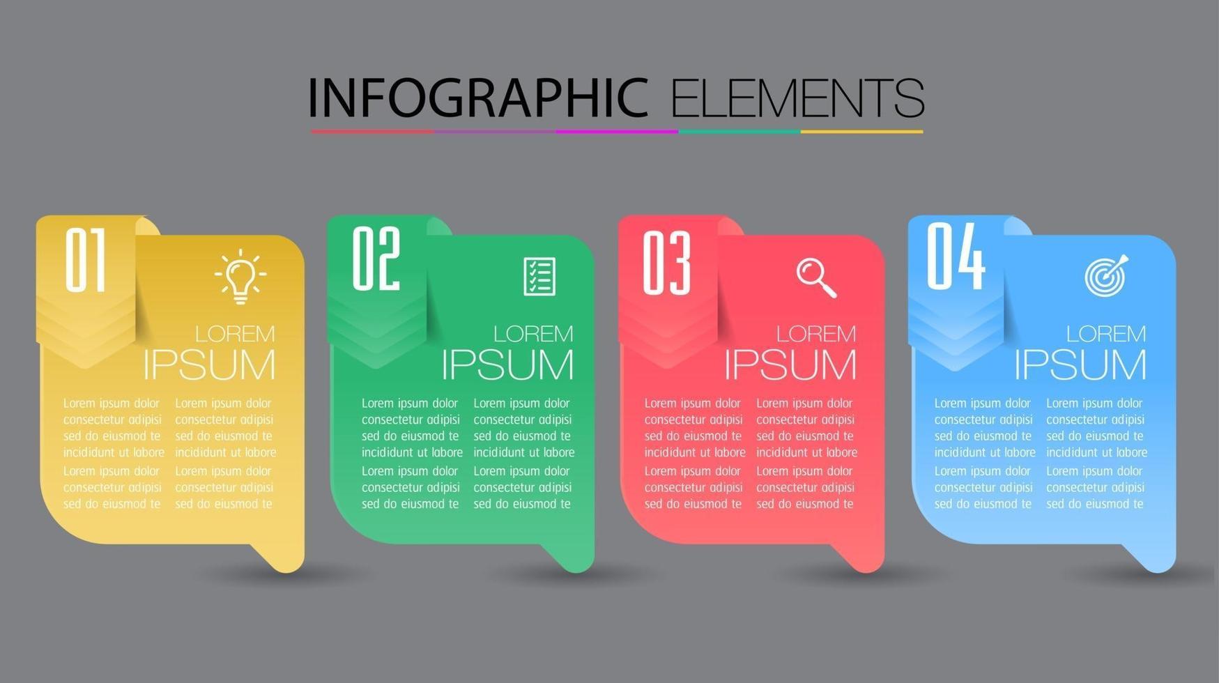 modern text box template, infographics banner vector