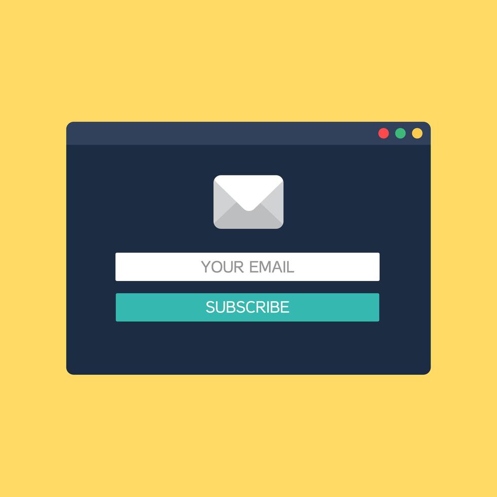form of email subscribe, newsletter vector