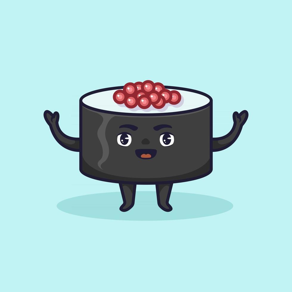 Cute kawaii sushi illustration design vector