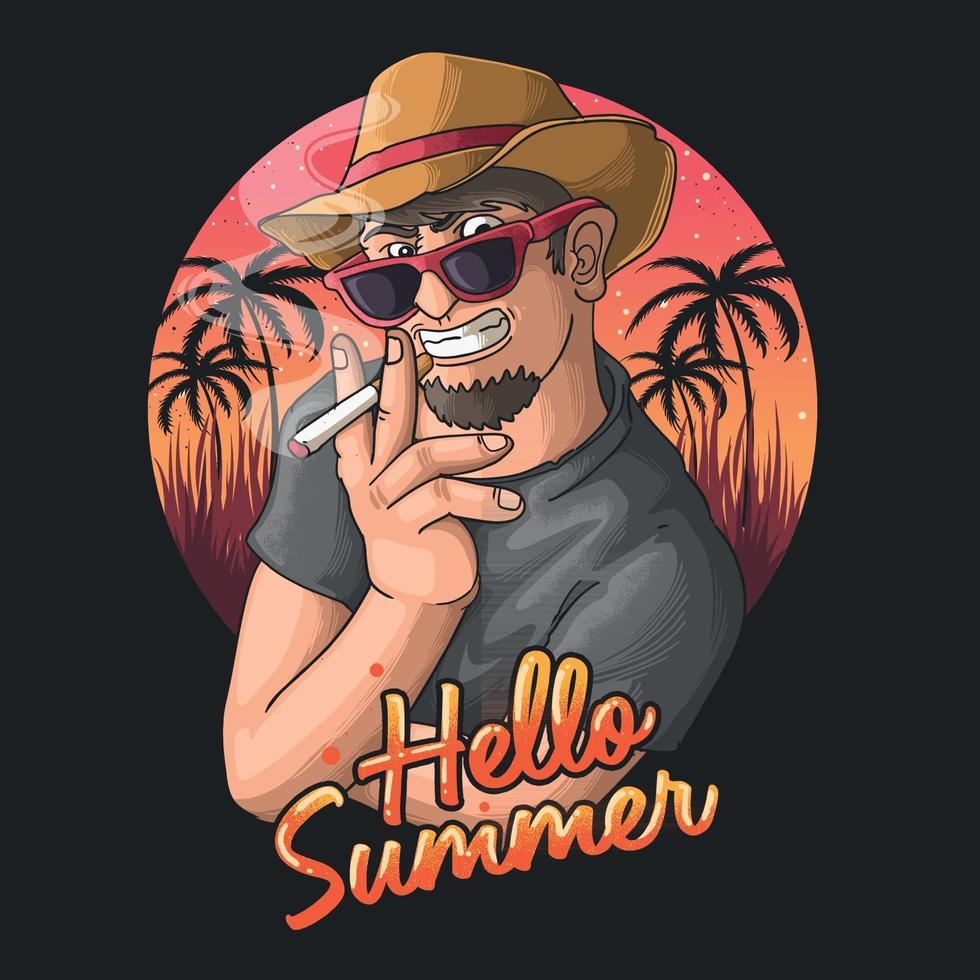 enjoy the summer holiday illustration vector