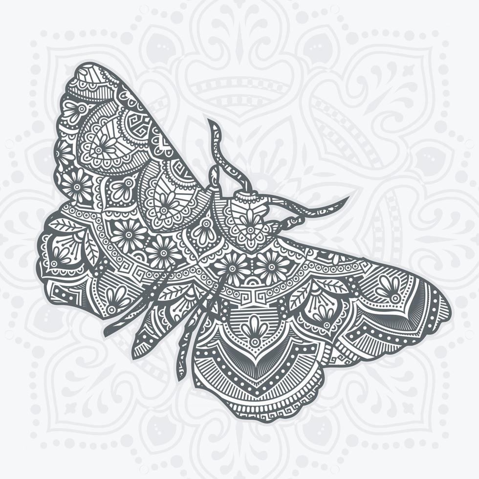 Butterfly Mandala. Vintage decorative elements. vector illustration.