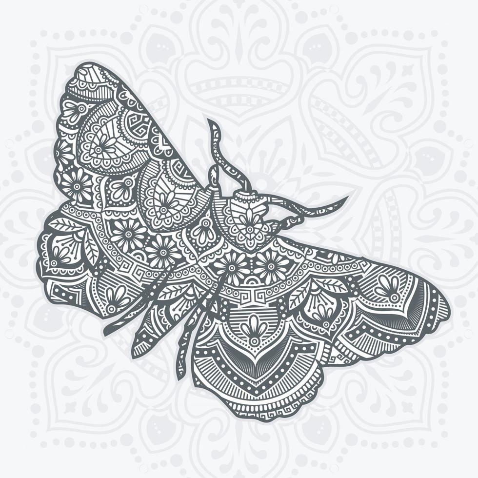 mandala de mariposa. elementos decorativos vintage. ilustración vectorial. vector