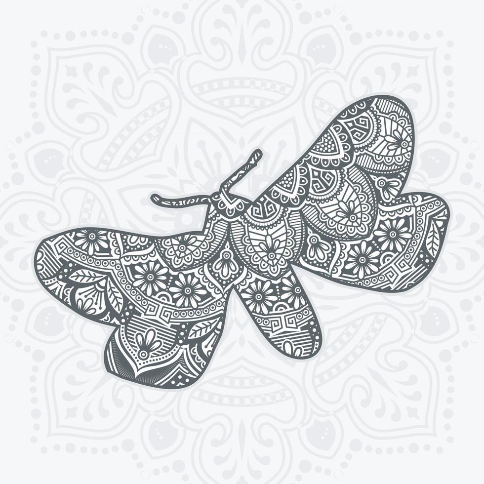 Butterfly Mandala. Vintage decorative elements. vector illustration.