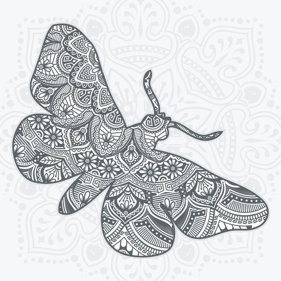 Butterfly Mandala. Vintage decorative elements. vector illustration.