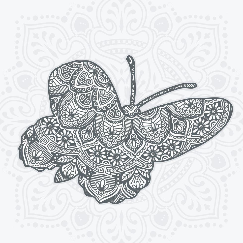 Butterfly Mandala. Vintage decorative elements. vector illustration.