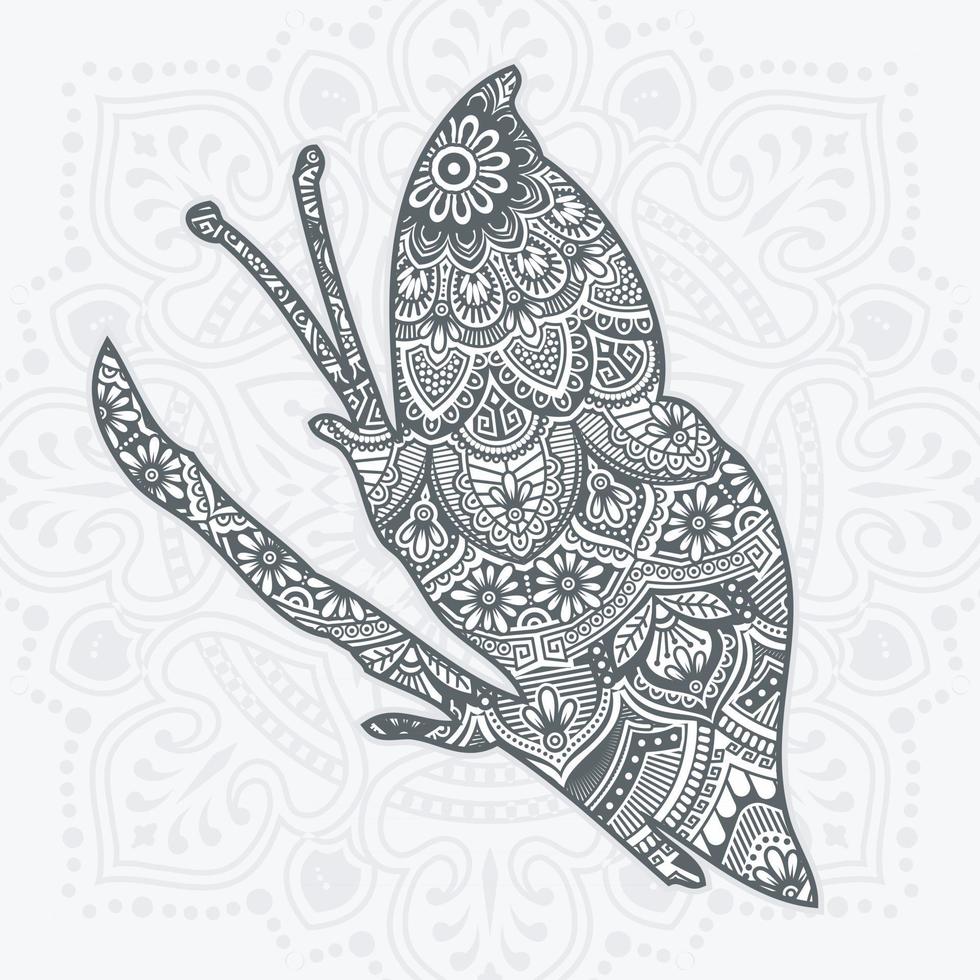Butterfly Mandala. Vintage decorative elements. vector illustration.