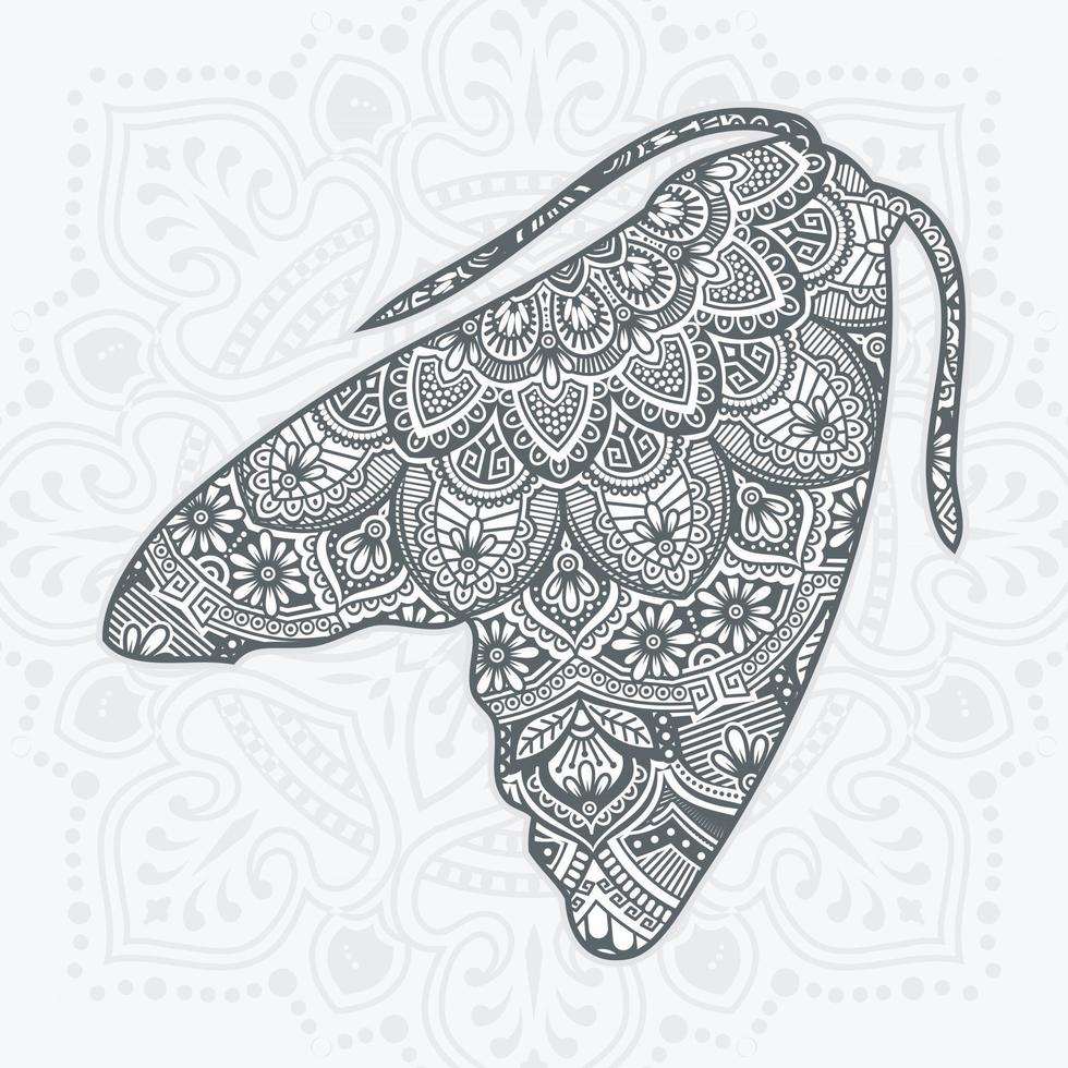 Butterfly Mandala. Vintage decorative elements. vector illustration.