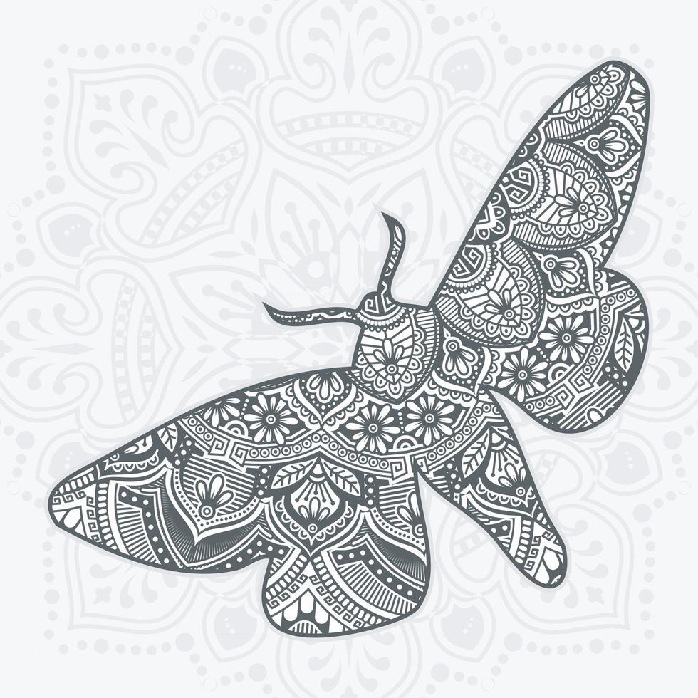 mandala de mariposa. elementos decorativos vintage. ilustración vectorial. vector