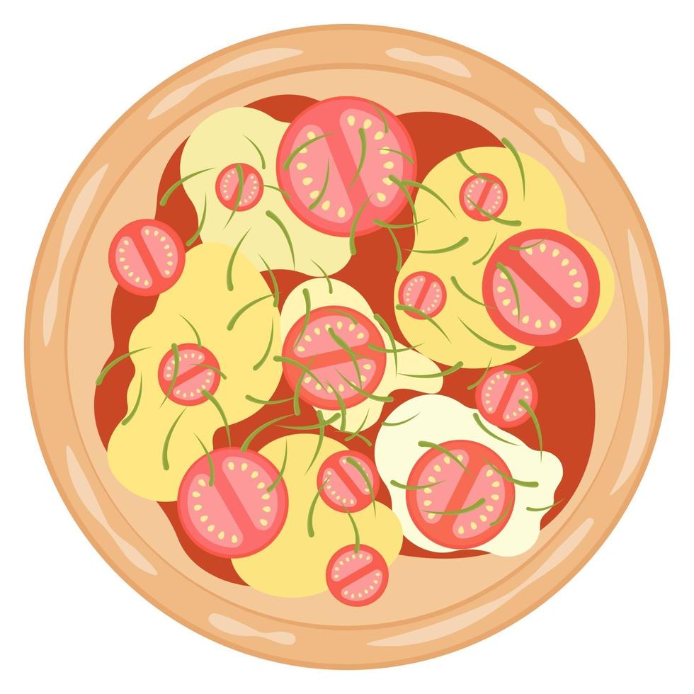 Vector illustration of delicious pizza